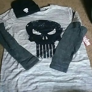 Marvel punisher tee and beanie set